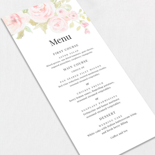 Natalie Wedding Menu Natalie Wedding Menu