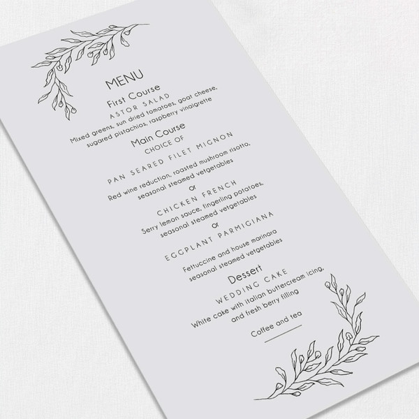 Ana Wedding Menu Ana Wedding Menu