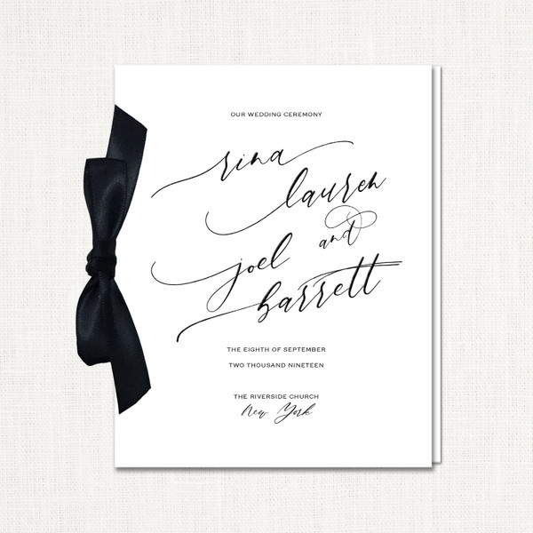 Rina Ribbon Wedding Programs elegant glitter thermography wedding planner Stationery Store & Wedding Invitations by Leslie Store wholesale