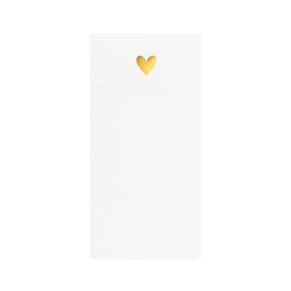 Notepad - Gold Foil Heart List Pads  Notepad - Gold Foil Heart List Pads