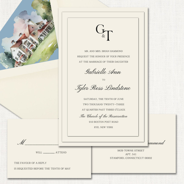 Gabrielle Ecru Wedding Invitations Three Layered Leslie Store Gabrielle Ecru Wedding Invitations Three Layered Leslie Store