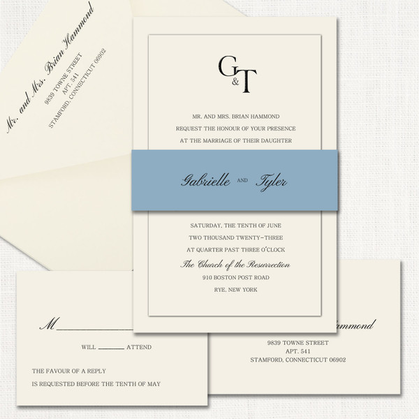 Gabrielle Belly Band Wedding Invitations Two Layered Leslie Store Gabrielle Belly Band Wedding Invitations Two Layered Leslie Store