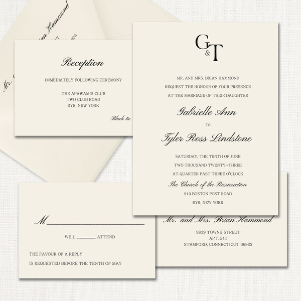 Gabrielle Wedding Invitations One Layered Leslie Store Gabrielle Wedding Invitations One Layered Leslie Store