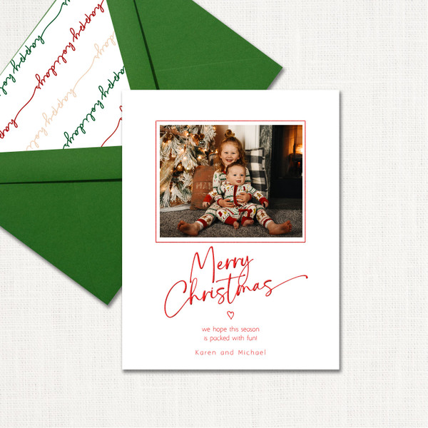 Red Christmas Card Custom Holiday Cards Leslie Store Red Christmas Card Custom Holiday Cards Leslie Store
