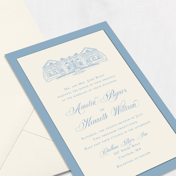 Amelia French Blue Wedding Invitations Two Layered Leslie Store Amelia French Blue Wedding Invitations Two Layered Leslie Store