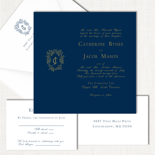 Catherine Square Wedding Invitations One Layered Stationery Store & Wedding Invitations by Leslie Store Catherine Square Wedding Invitations One Layered Stationery Store & Wedding Invitations by Leslie Store