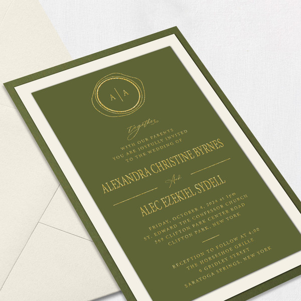 Alexandra Green Wedding Invitations Three Layered Leslie Store Alexandra Green Wedding Invitations Three Layered Leslie Store