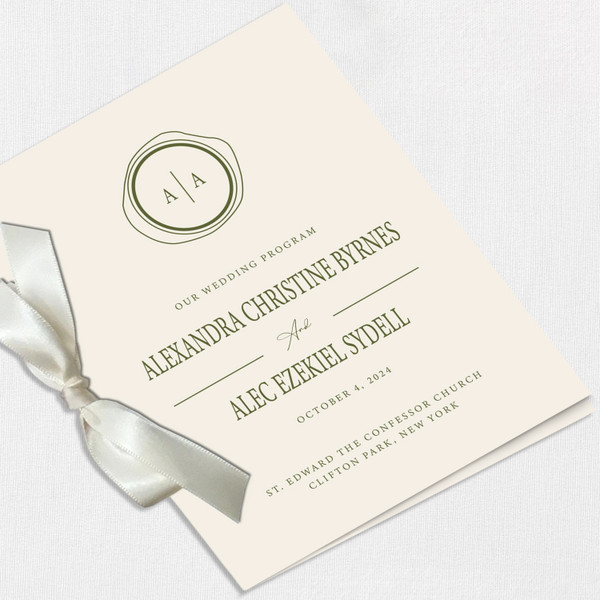 Alexandra Ribbon Wedding Programs Alexandra Ribbon Wedding Programs