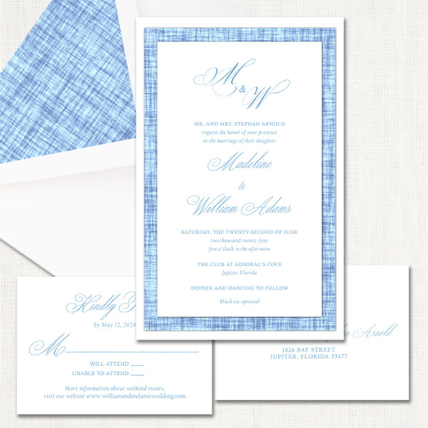 Madeline Blue Wedding Invitations Three Layered Stationery Store & Wedding Invitations by Leslie Store Madeline Blue Wedding Invitations Three Layered Stationery Store & Wedding Invitations by Leslie Store