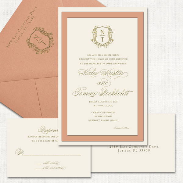 Kristin Terracotta Ecru Wedding Invitations Three Layered Leslie Store Kristin Terracotta Ecru Wedding Invitations Three Layered Leslie Store