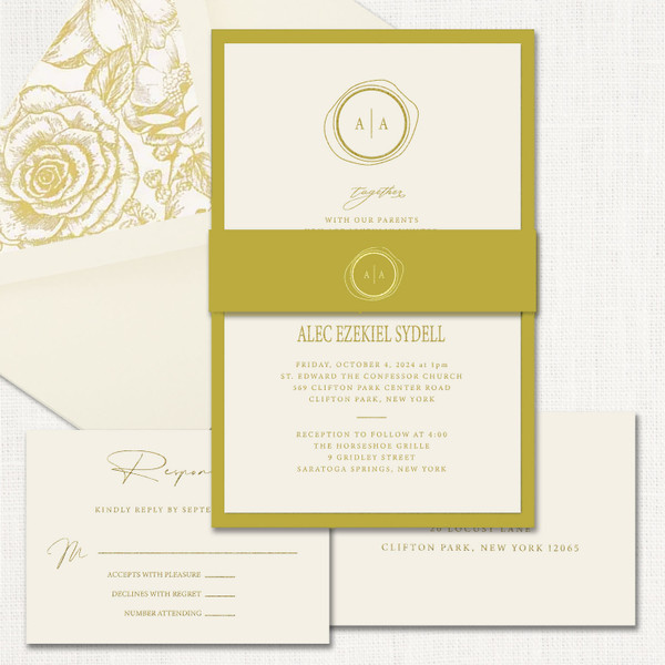 Alexandra Belly Band Chartreuse Wedding Invitations Two Layered Leslie Stationery Store Alexandra Belly Band Chartreuse Wedding Invitations Two Layered Leslie Stationery Store