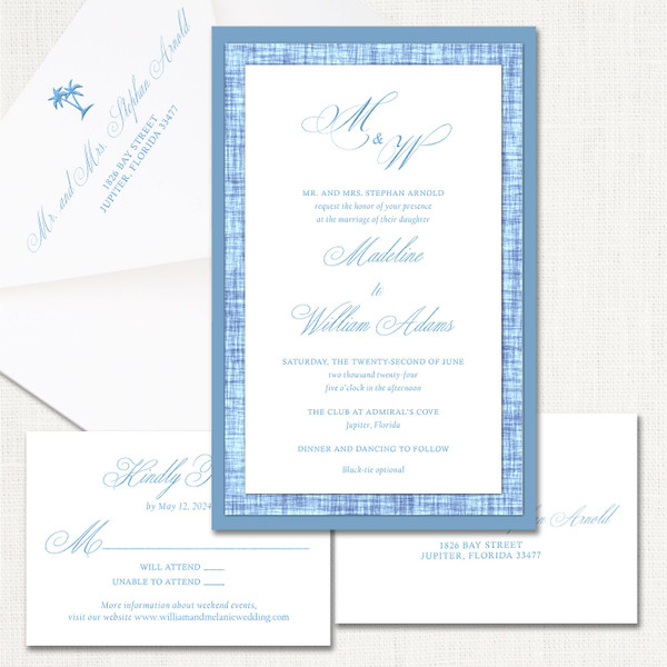 Madeline New Blue Design Wedding Invitations Three Layered Leslie Stationery Store Madeline New Blue Design Wedding Invitations Three Layered Leslie Stationery Store