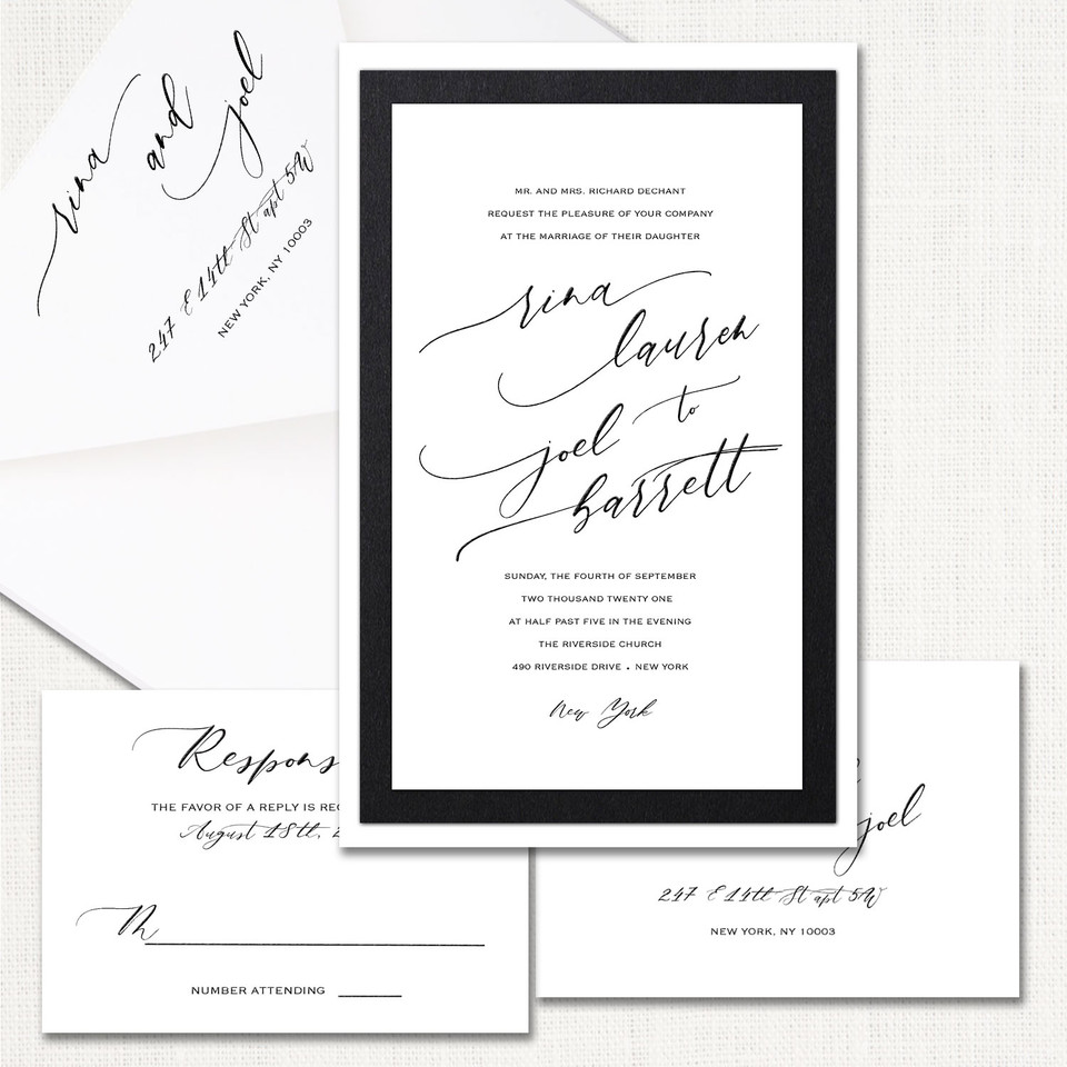 Rina Black and White Wedding Invitations wholesale wedding planner affiliate program leslie store