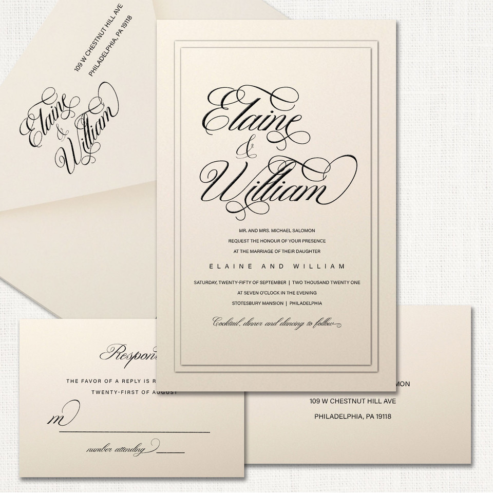 Elaine Ecru Wedding Invitations wholesale wedding planner affiliate program leslie store