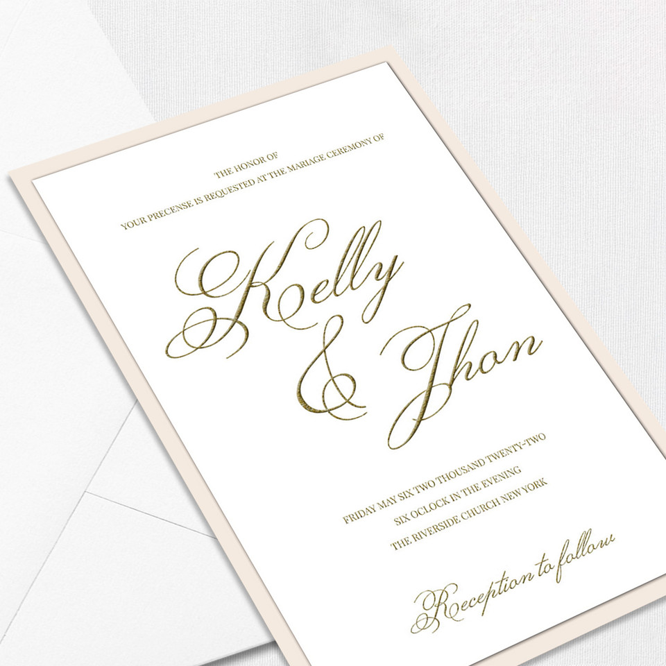 Kelly Blush Pink Wedding Invitations Two Layered Leslie Store