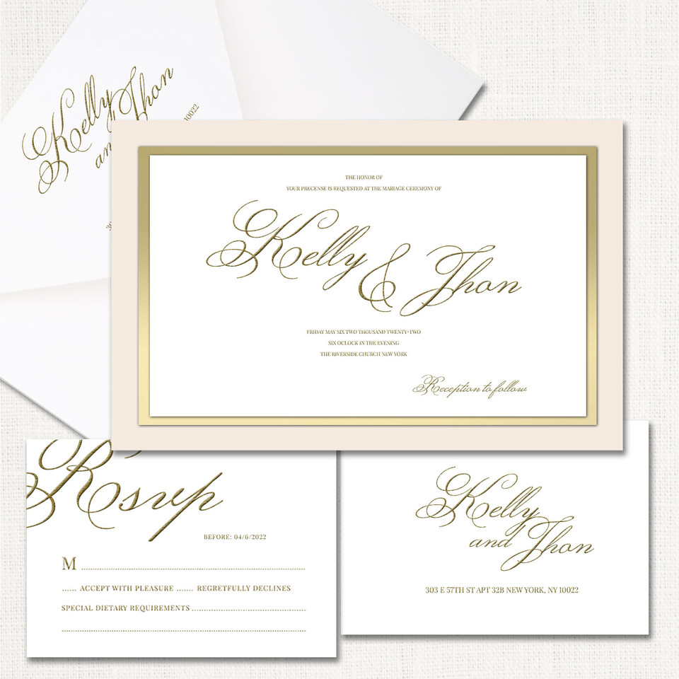 Kelly Gold Wedding Invitations wholesale wedding planner affiliate program leslie store