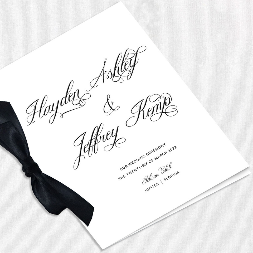 Hayden Ribbon Wedding Programs Wedding Programs Leslie Store