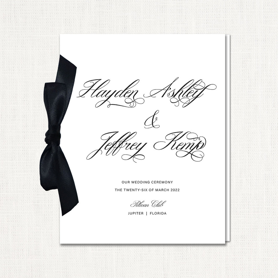 Hayden Ribbon Wedding Programs elegant glitter thermography wedding planner Stationery Store & Wedding Invitations by Leslie Store wholesale