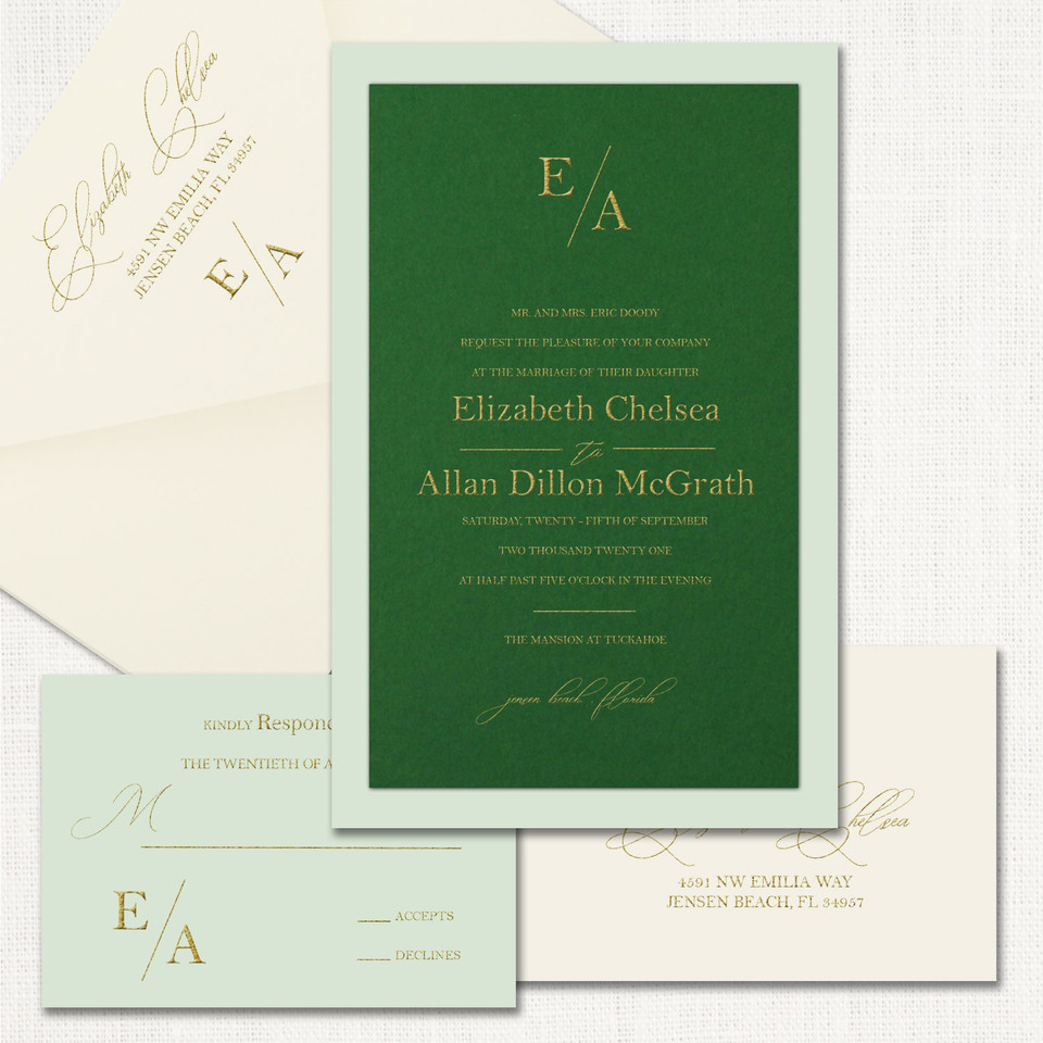 Chelsea Green Wedding Invitations elegant glitter thermography wedding planner Stationery Store & Wedding Invitations by Leslie Store wholesale