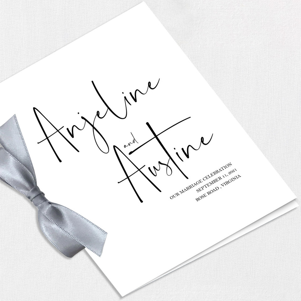 Anjeline Ribbon Wedding Programs