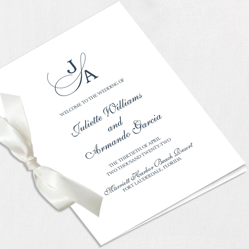 Juliette Ribbon Wedding Programs