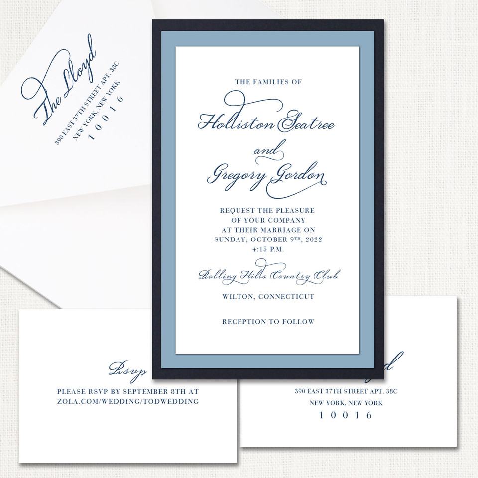 Holliston Light Blue Wedding Invitations elegant glitter thermography wedding planner Stationery Store & Wedding Invitations by Leslie Store wholesale