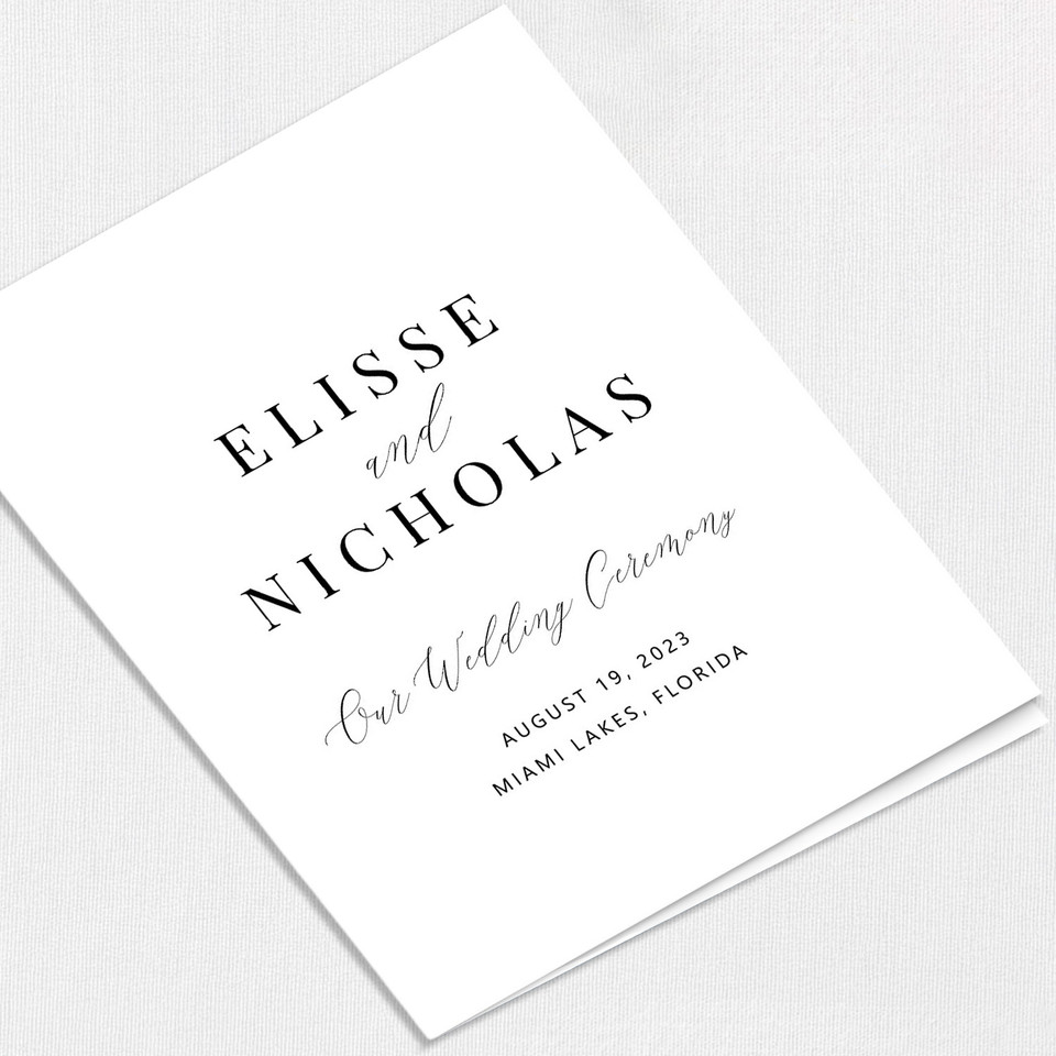 Elisse Wedding Programs