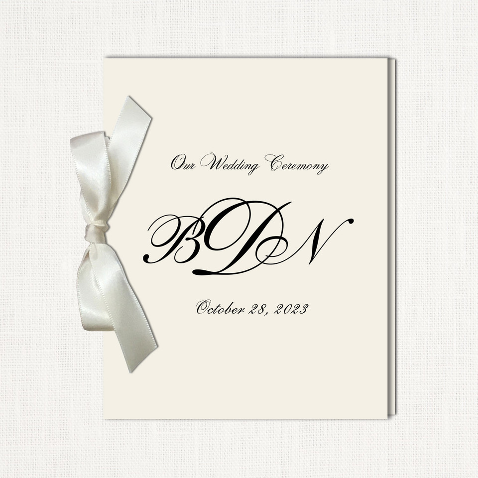 Brooke Ribbon Wedding Programs elegant glitter thermography wedding planner Stationery Store & Wedding Invitations by Leslie Store wholesale