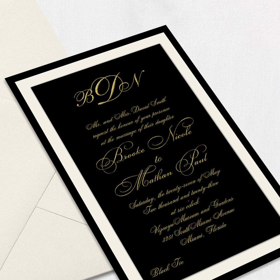 Brooke Black Wedding Invitations Three Layered Leslie Store