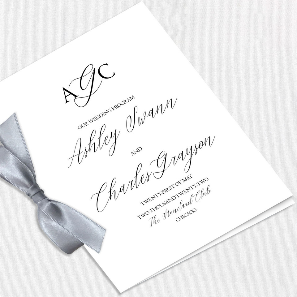 Ashley Ribbon Wedding Programs