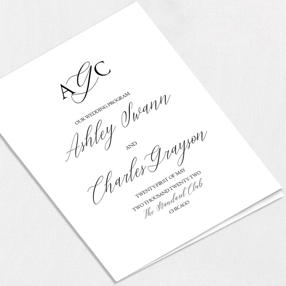 Ashley Wedding Programs