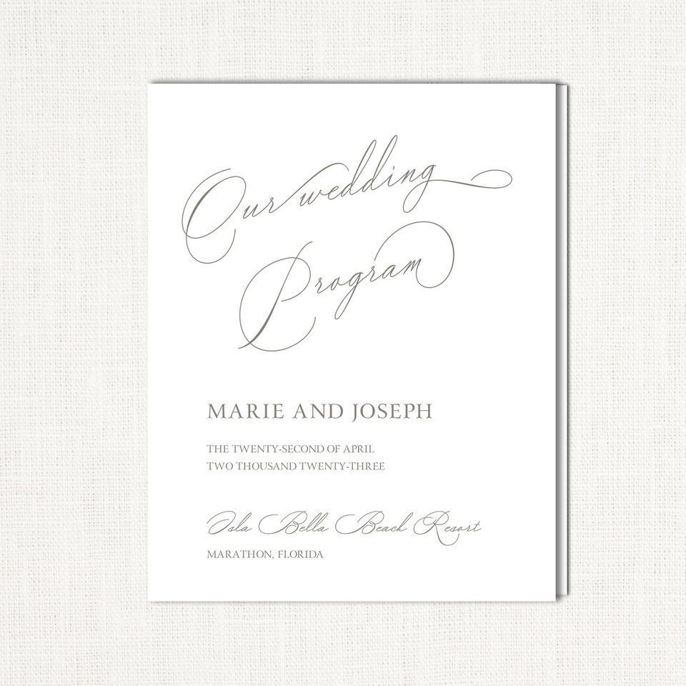 Courtney Wedding Programs All Wedding Programs Leslie Store