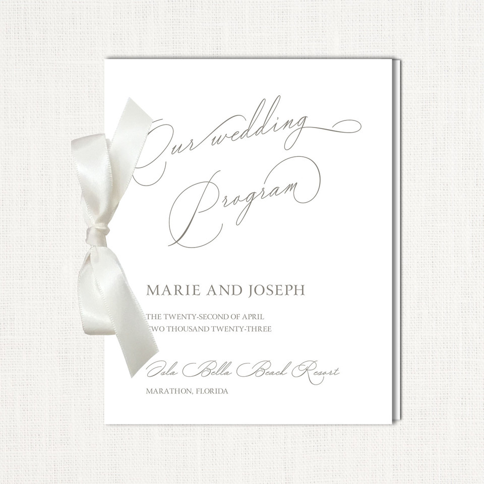 Courtney Ribbon Wedding Programs All Wedding Programs Leslie Store