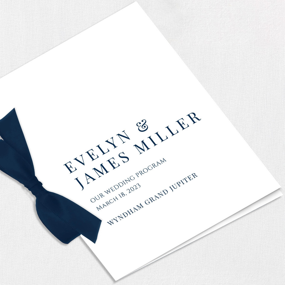 Evelyn Ribbon Wedding Programs