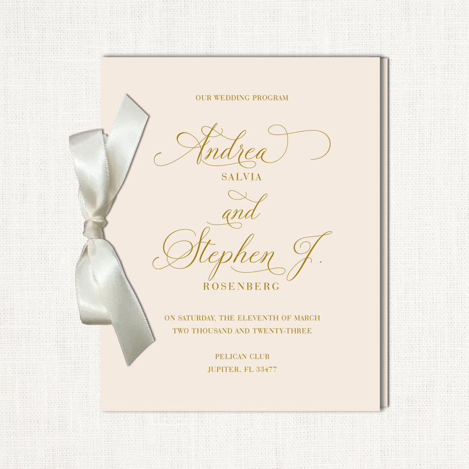 Andrea Blush Ribbon Wedding Programs Wedding Programs Leslie Store