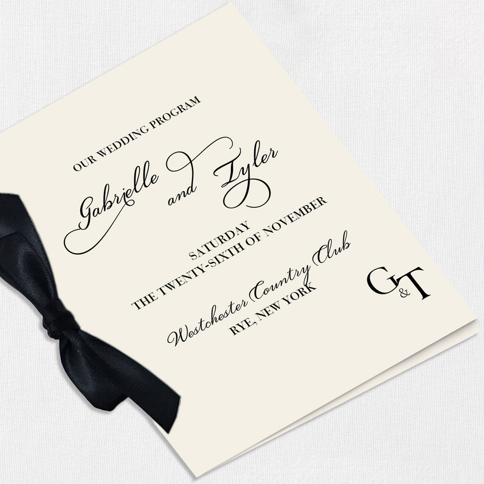 Gabrielle Ribbon Wedding Programs