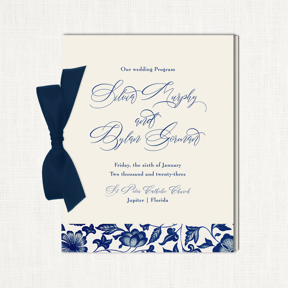 Silvia Ribbon Wedding Programs Wedding Programs Stationery Store & Wedding Invitations by Leslie Store
