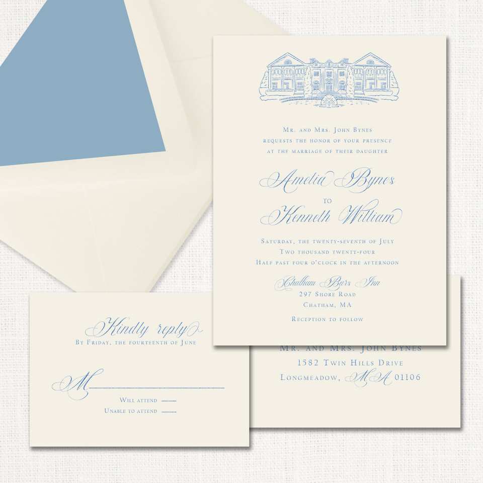 Amelia Wedding Invitations One Layered Stationery Store & Wedding Invitations by Leslie Store