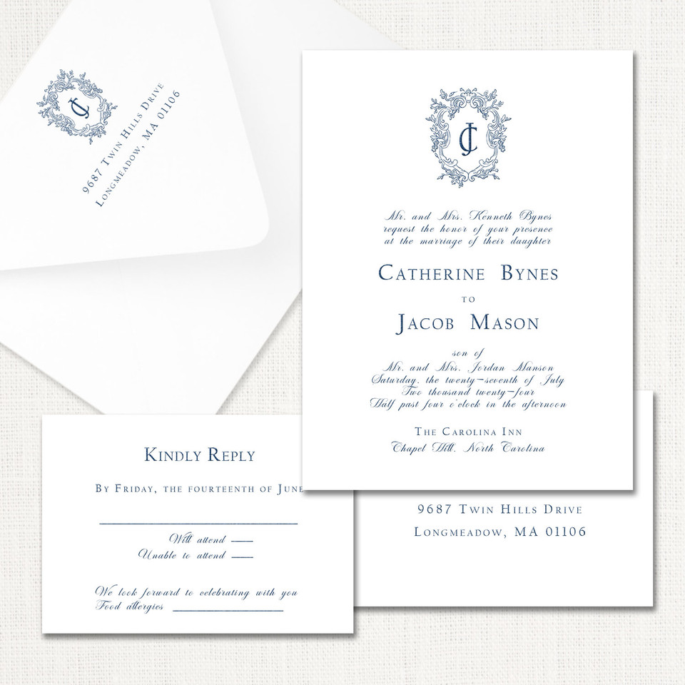 Catherine Wedding Invitations One Layered Stationery Store & Wedding Invitations by Leslie Store