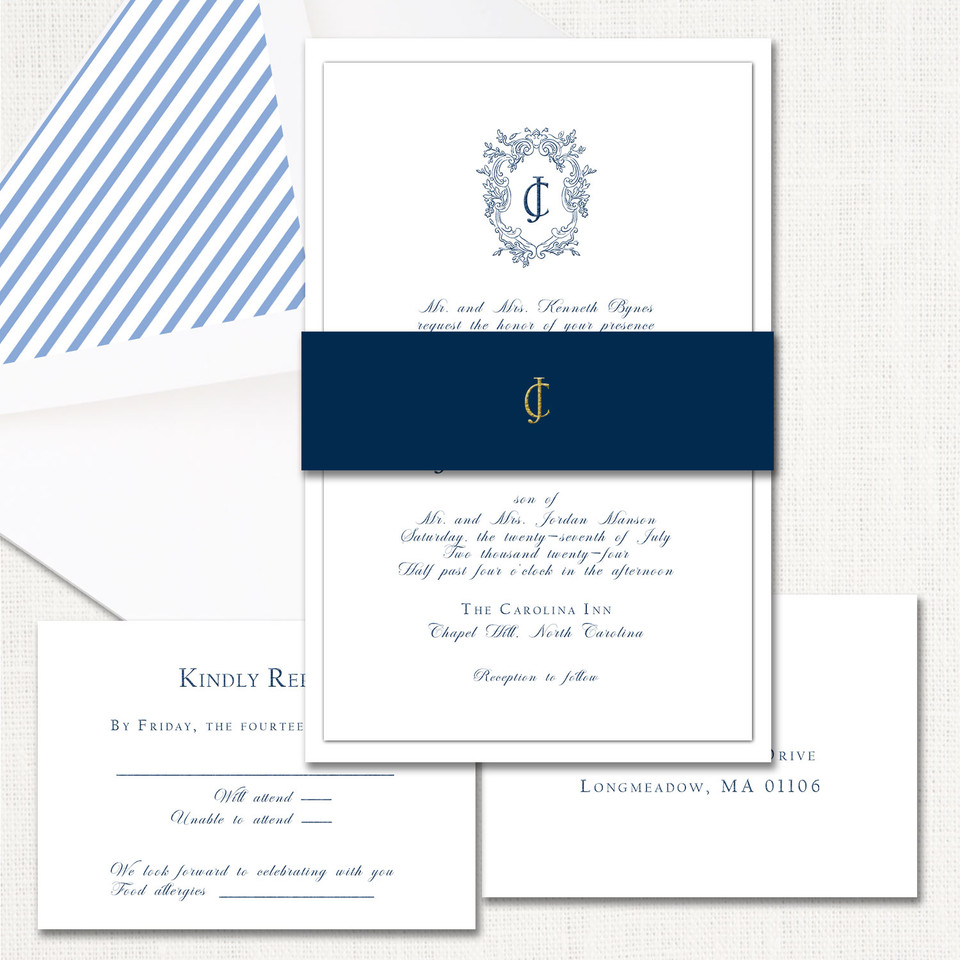 Catherine Belly Band Wedding Invitations Two Layered Stationery Store & Wedding Invitations by Leslie Store