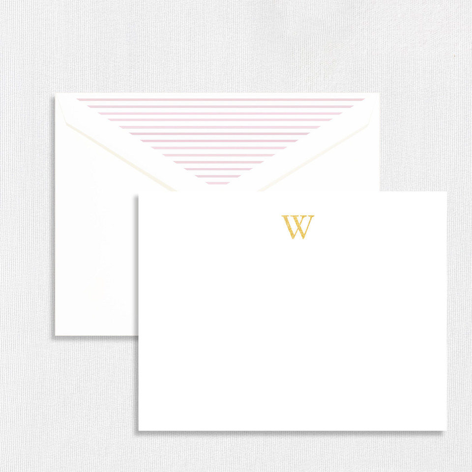 Pink Stripe Monogram Note Set 