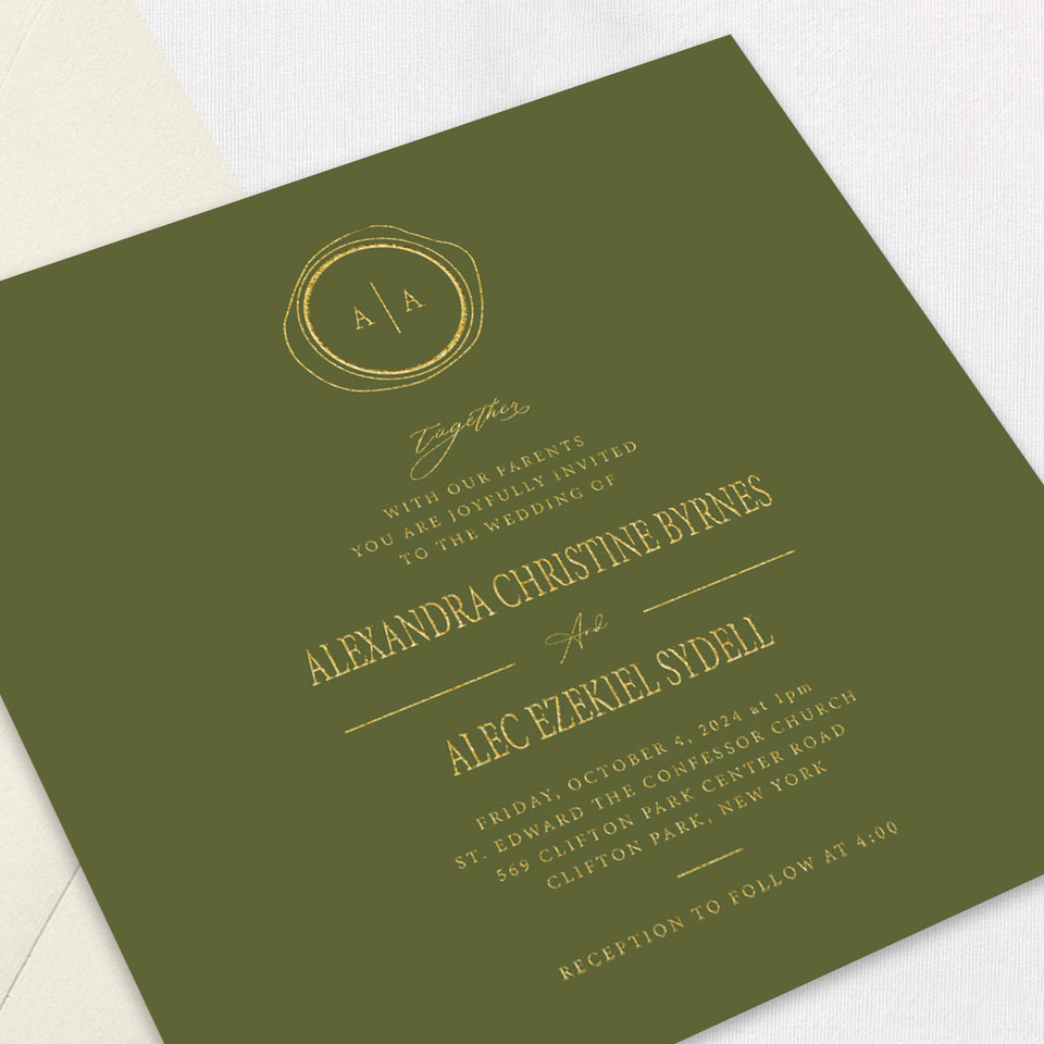 Alexandra Square Wedding Invitations One Layered Leslie Store