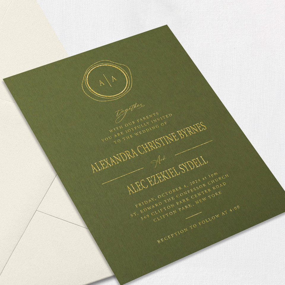 Alexandra Wedding Invitations One Layered Leslie Store