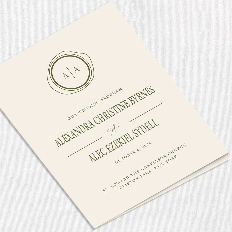 Alexandra Wedding Programs