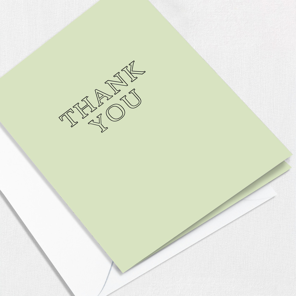 Print Script Thank You Greeting Card All Cards Leslie Store
