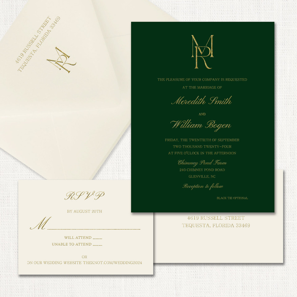 Meredith Wedding Invitations One Layered Leslie Store