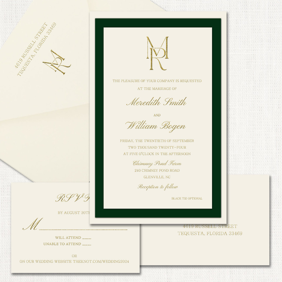 Meredith Green Wedding Invitations Three Layered Stationery Store & Wedding Invitations by Leslie Store