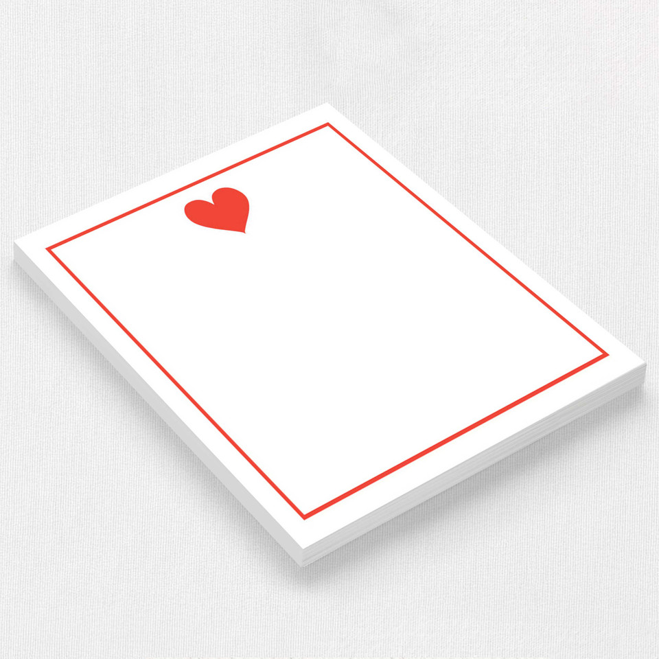 Heart Notepad Personalized Notepads Leslie Stationery Store