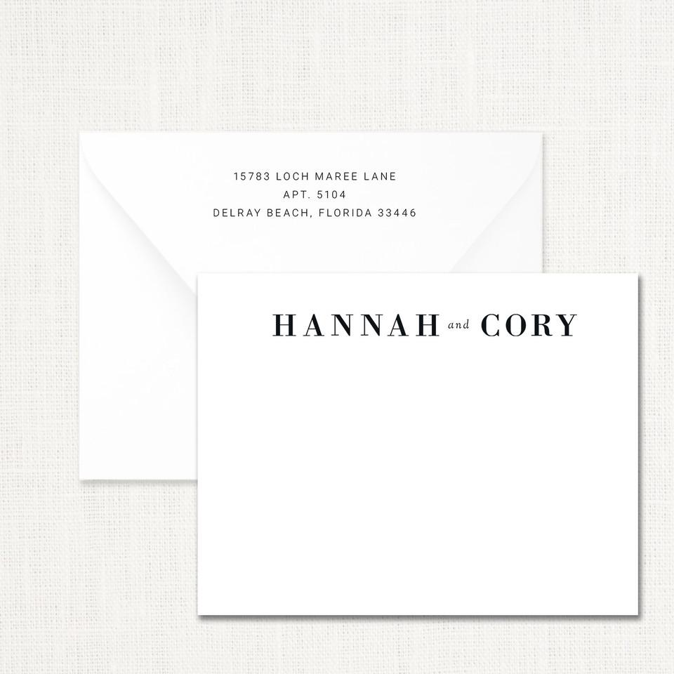 Hannah Couples Stationery Personalized Leslie Store