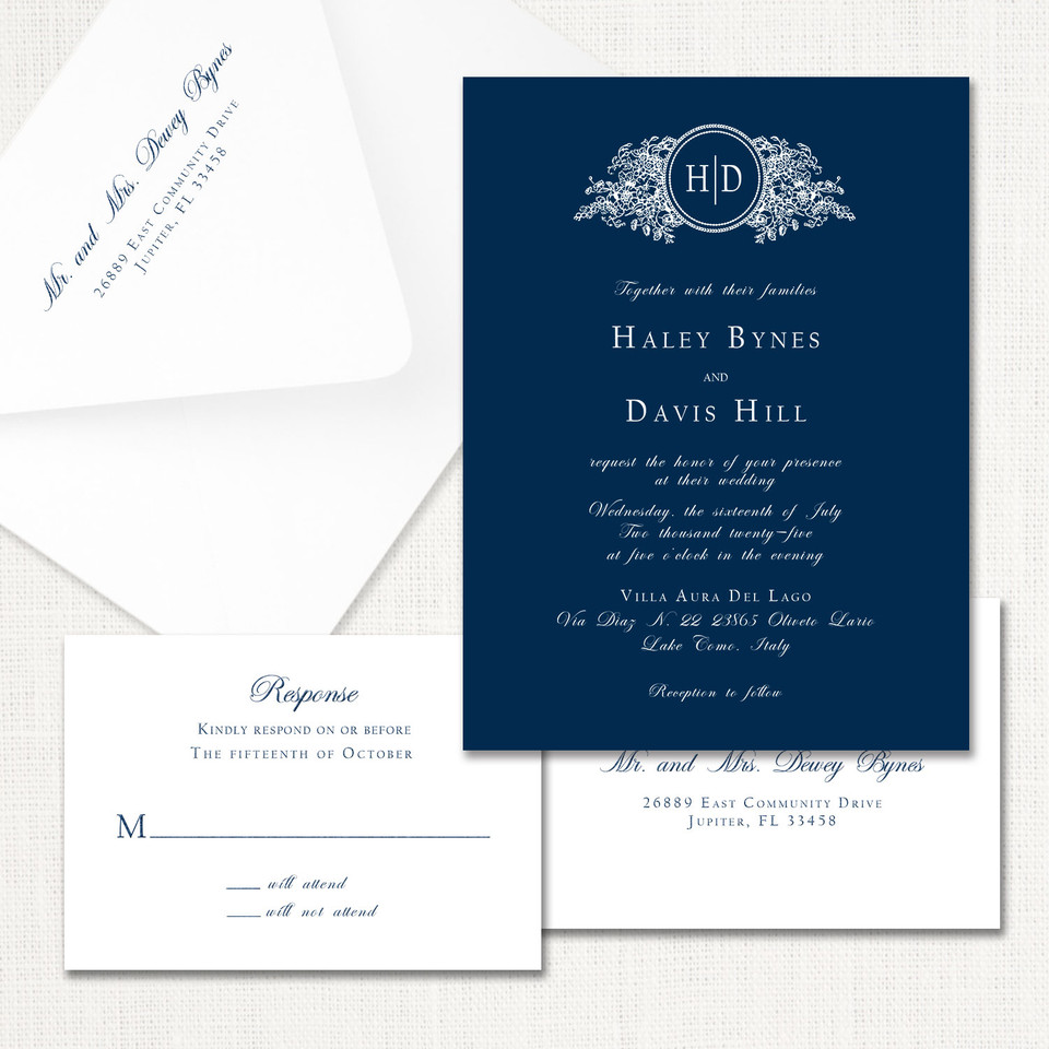 Maley Wedding Invitations One Layered Leslie Store